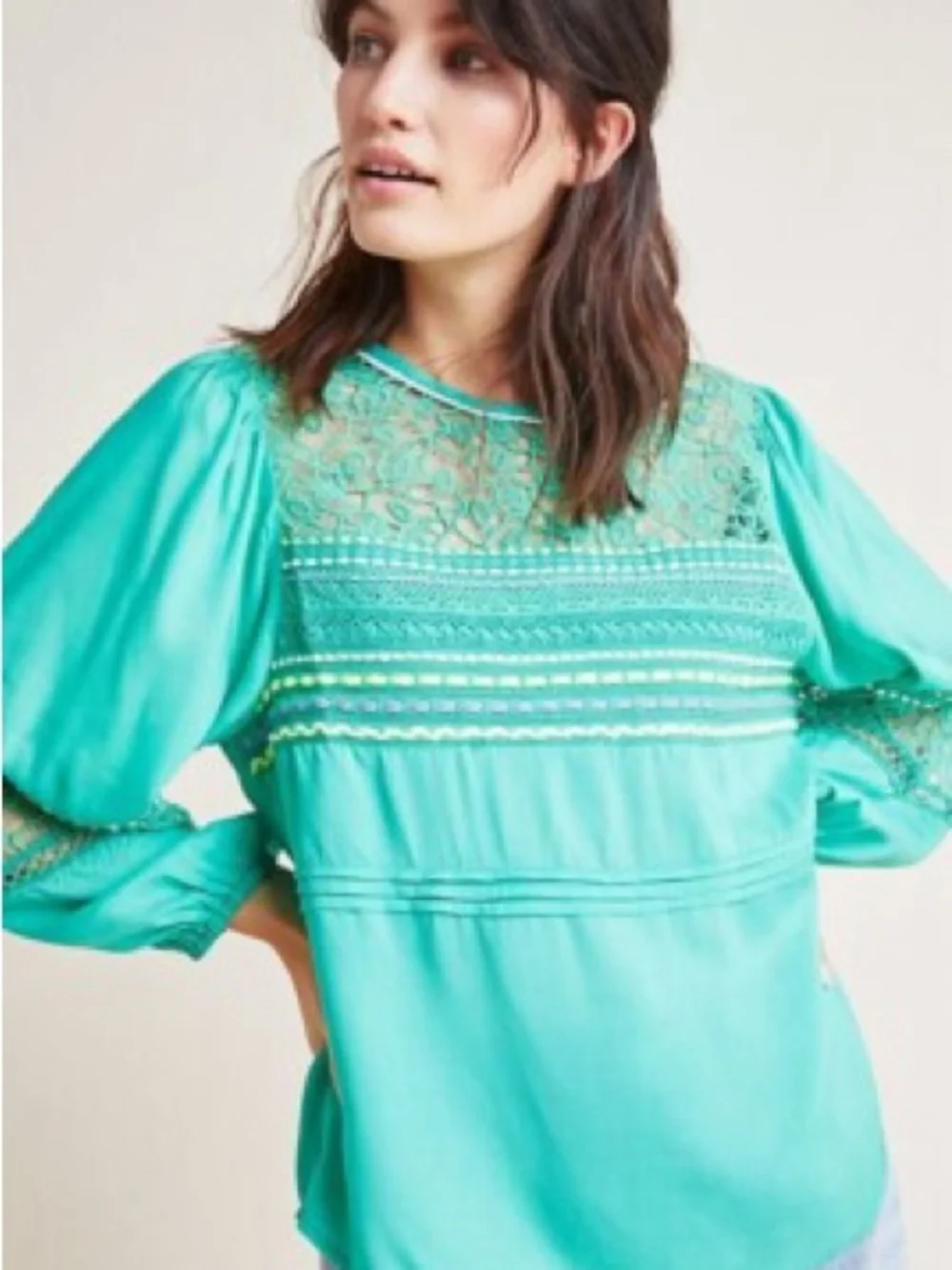 Anthropologie Blank London Sunshine Peasant Blouse XL